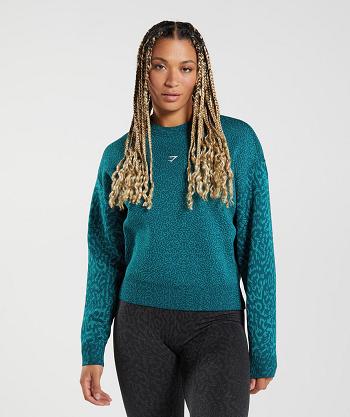 Dámské Accessories Gymshark Adapt Animal Sweatshirt Tyrkysové | CZ 3772GSO